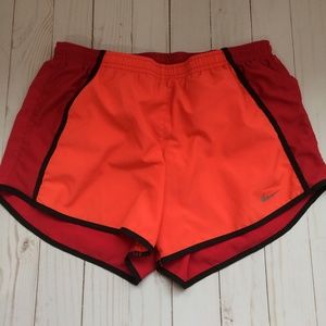 Nike Neon orange/red running shorts size S